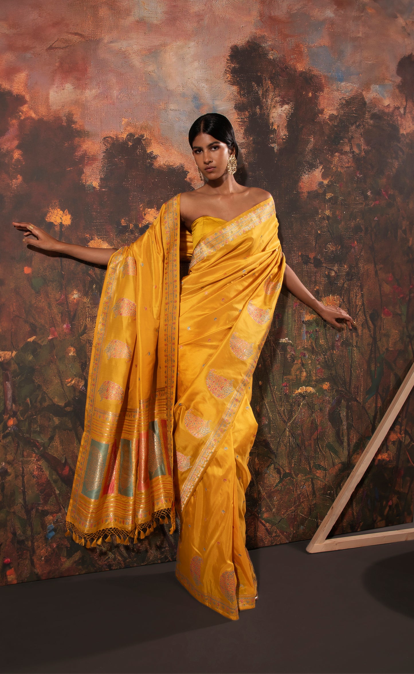 Handwoven Yellow Silk Saree
