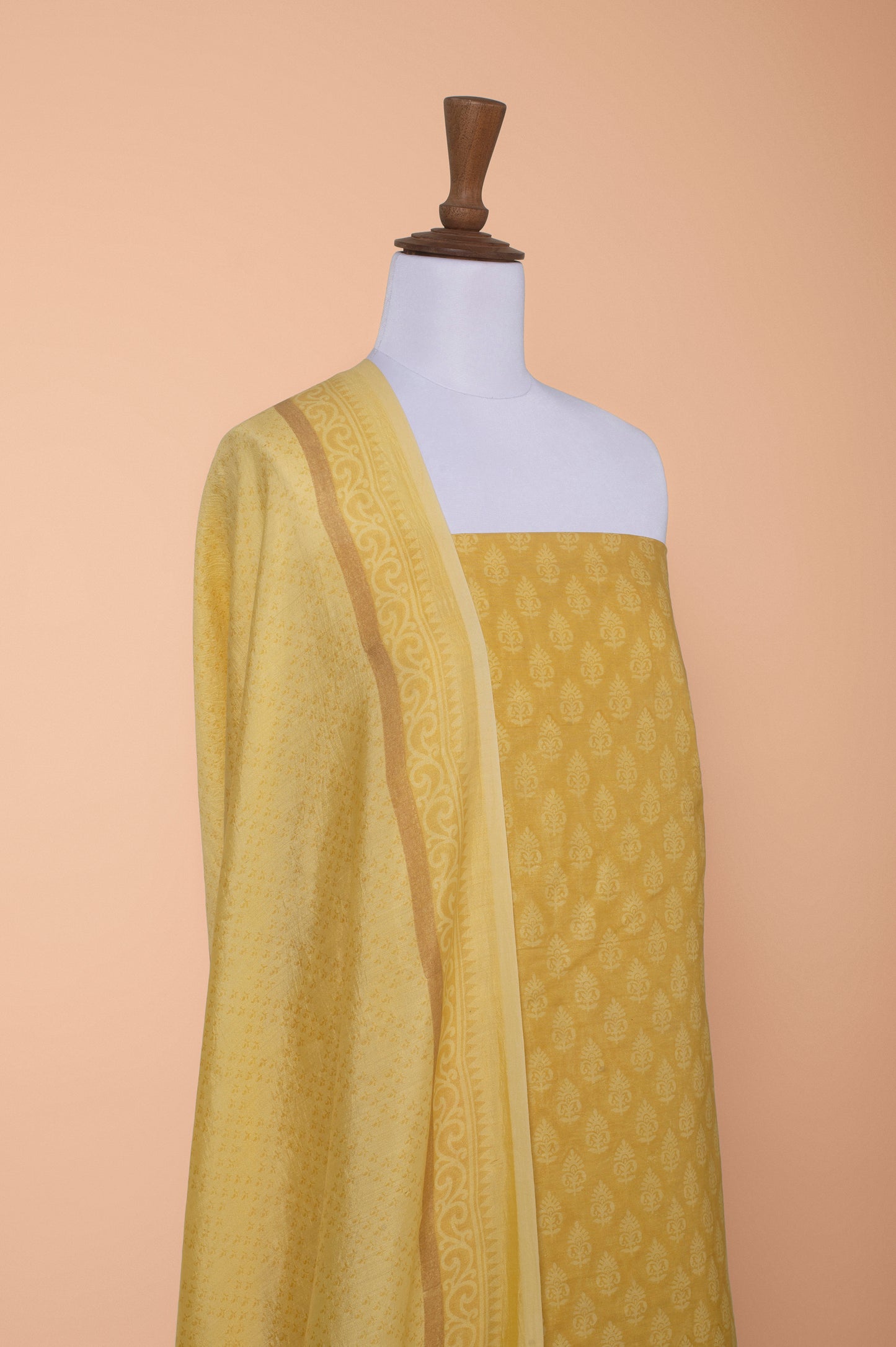 Handwoven Yellow Cotton Silk Suit Piece