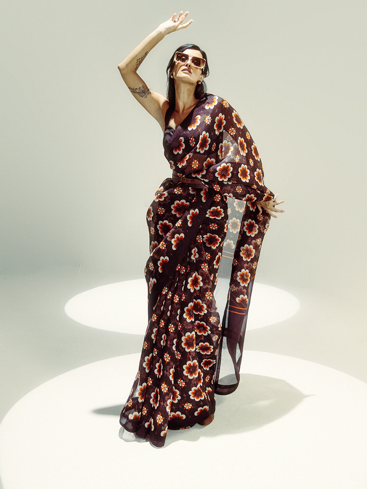 Espresso Twiggy Bloom Saree