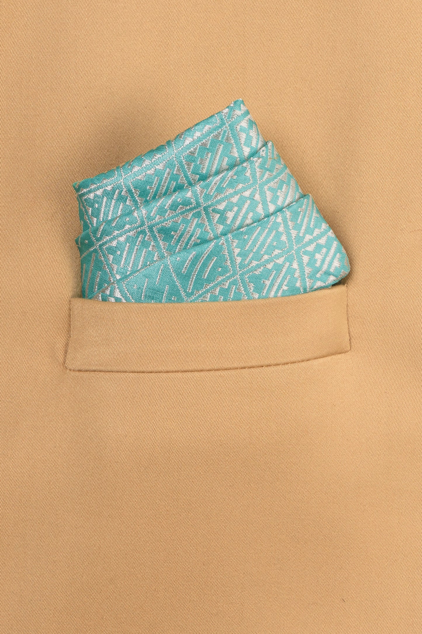 Handwoven Blue Silk Pocket Square