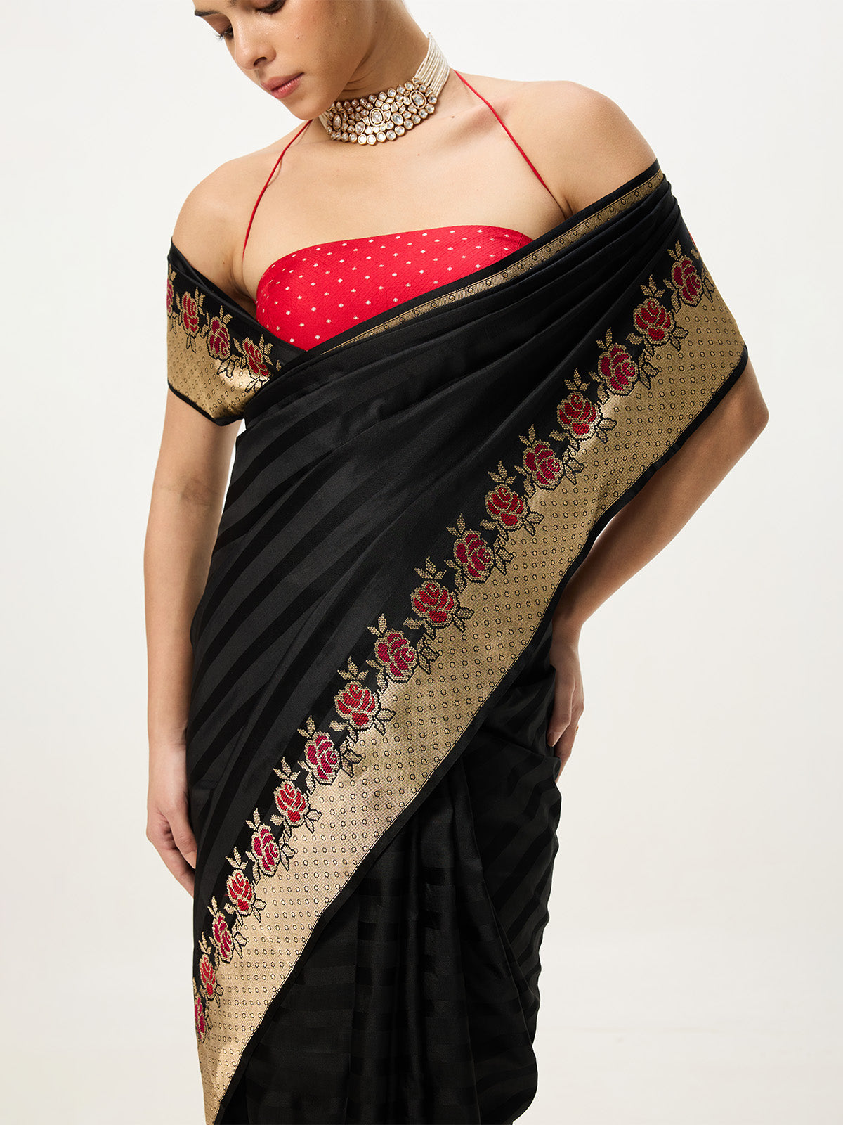 Handwoven Black & Gold Cutwork Banarasi Saree