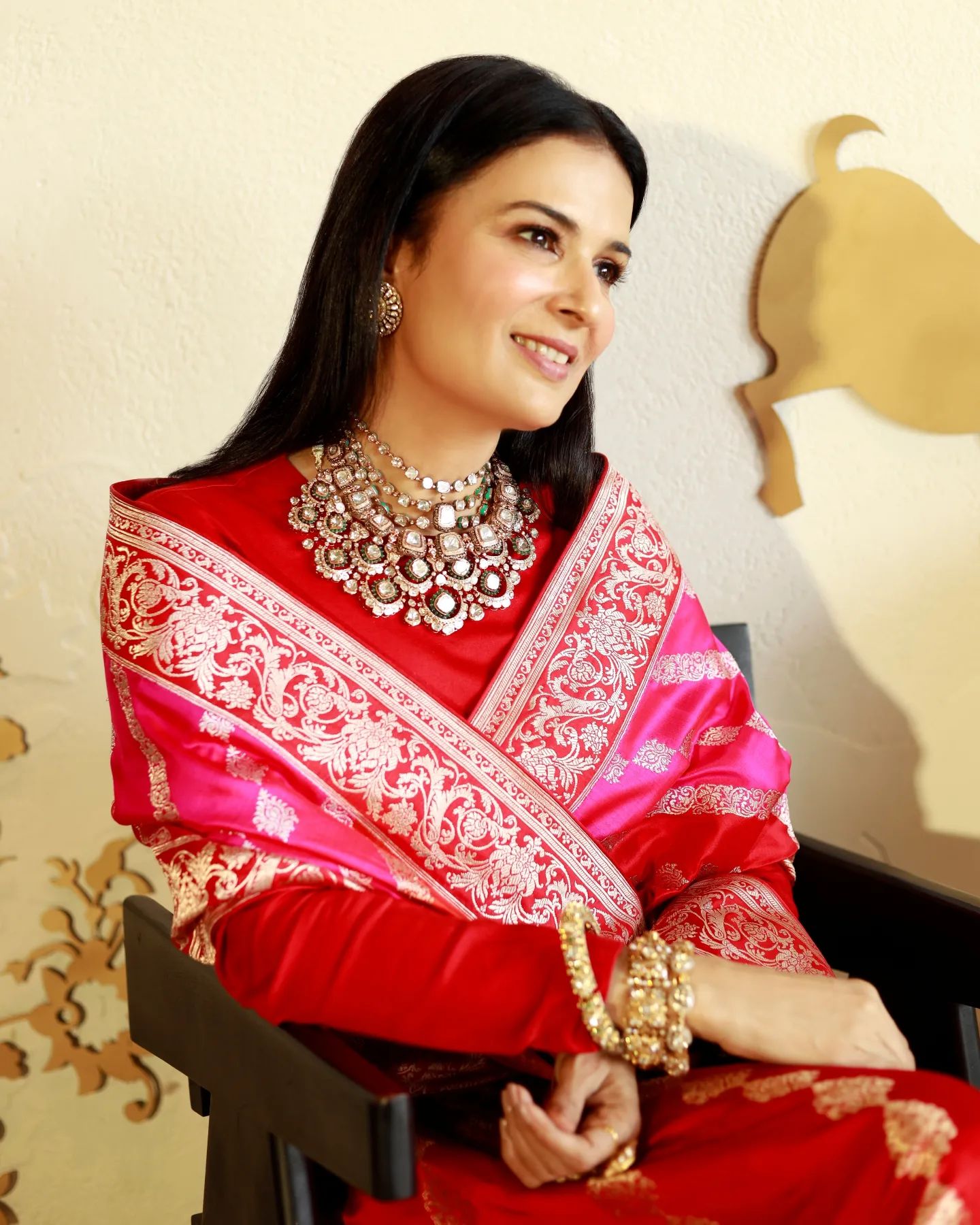 Divya Kapoor Gurwara In Handwoven Red Silk Lehenga