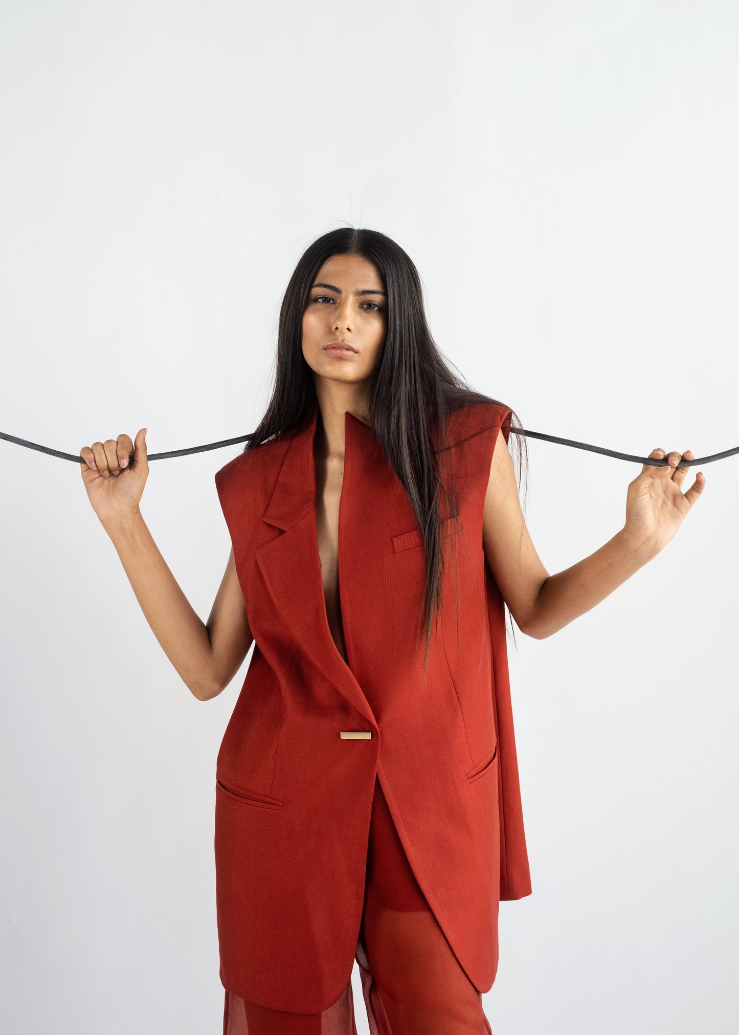 SCARLET VEST & ORGANZA PANTS