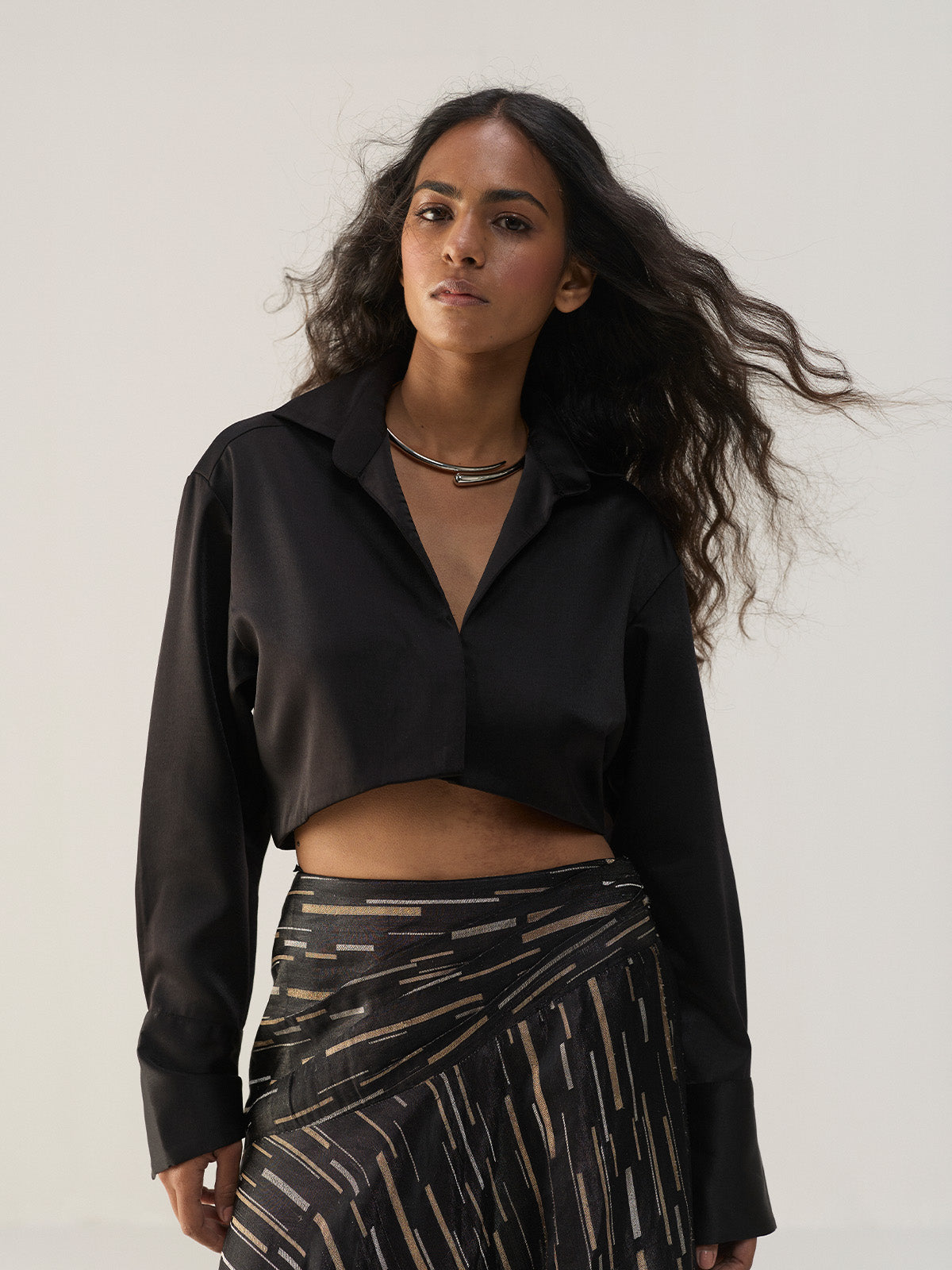 BLACK ONYX BIAS SKIRT WITH SHIRT