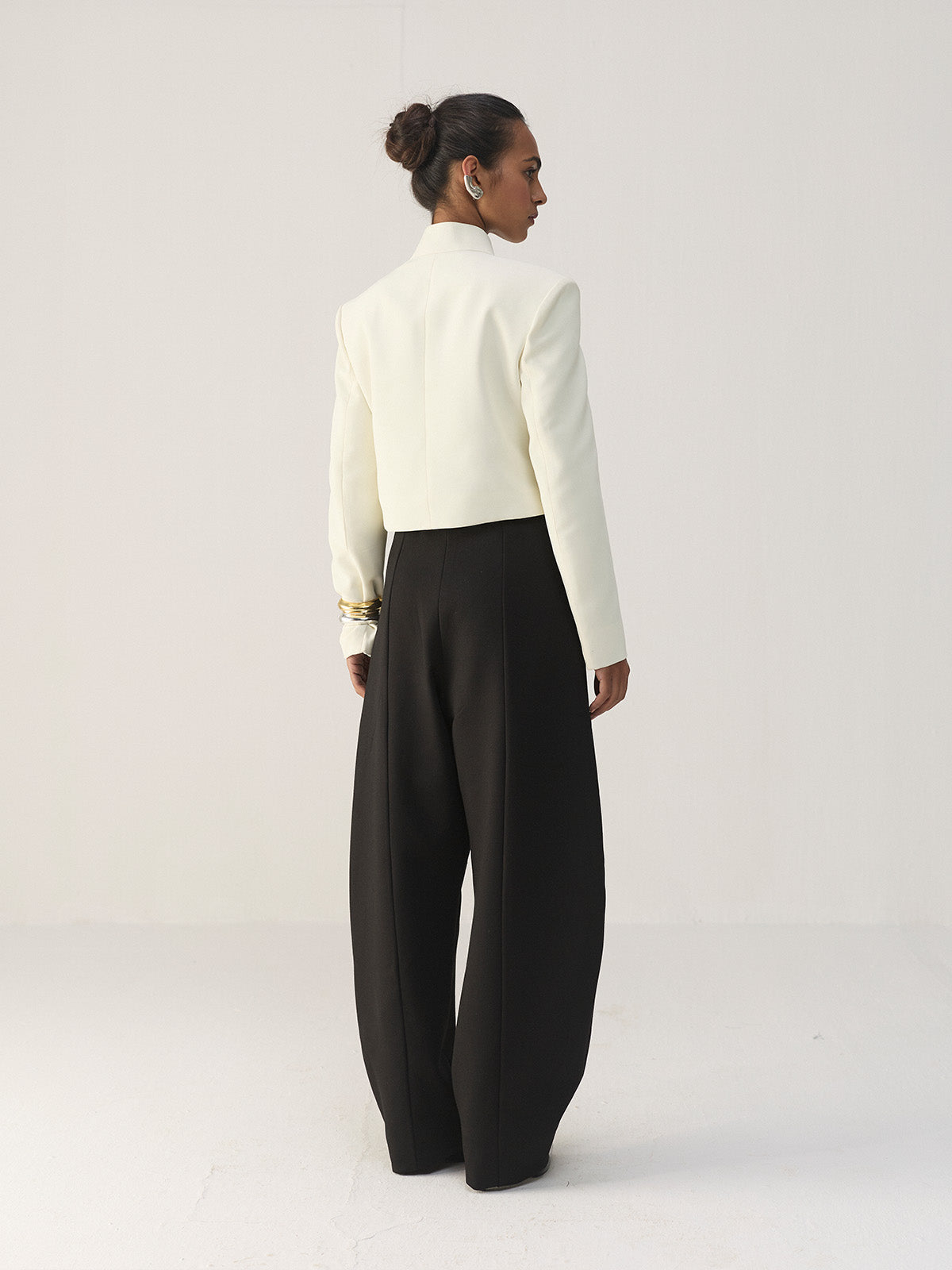 BLACK PONTE BARREL PANTS