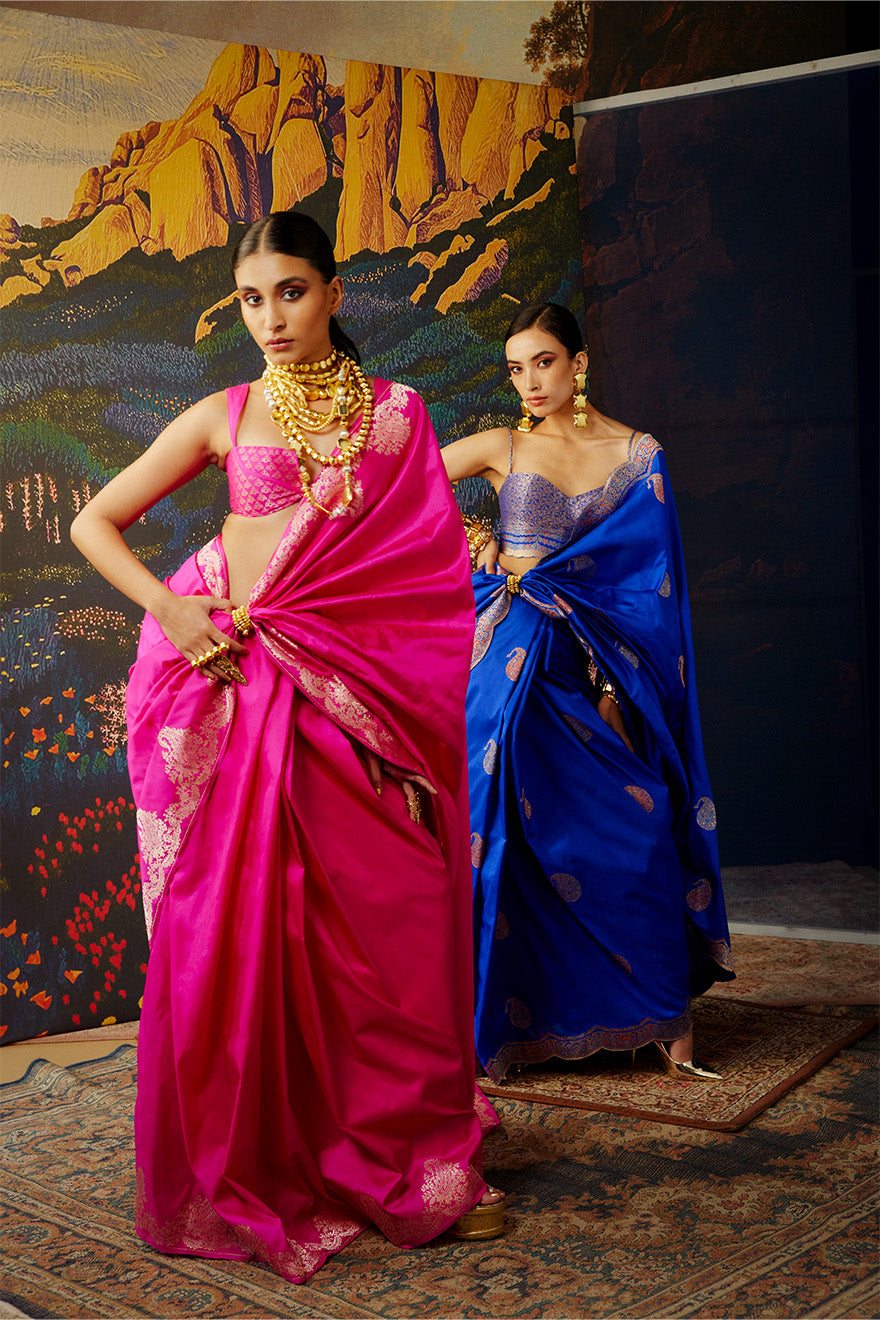 Handwoven Pink Silk Saree