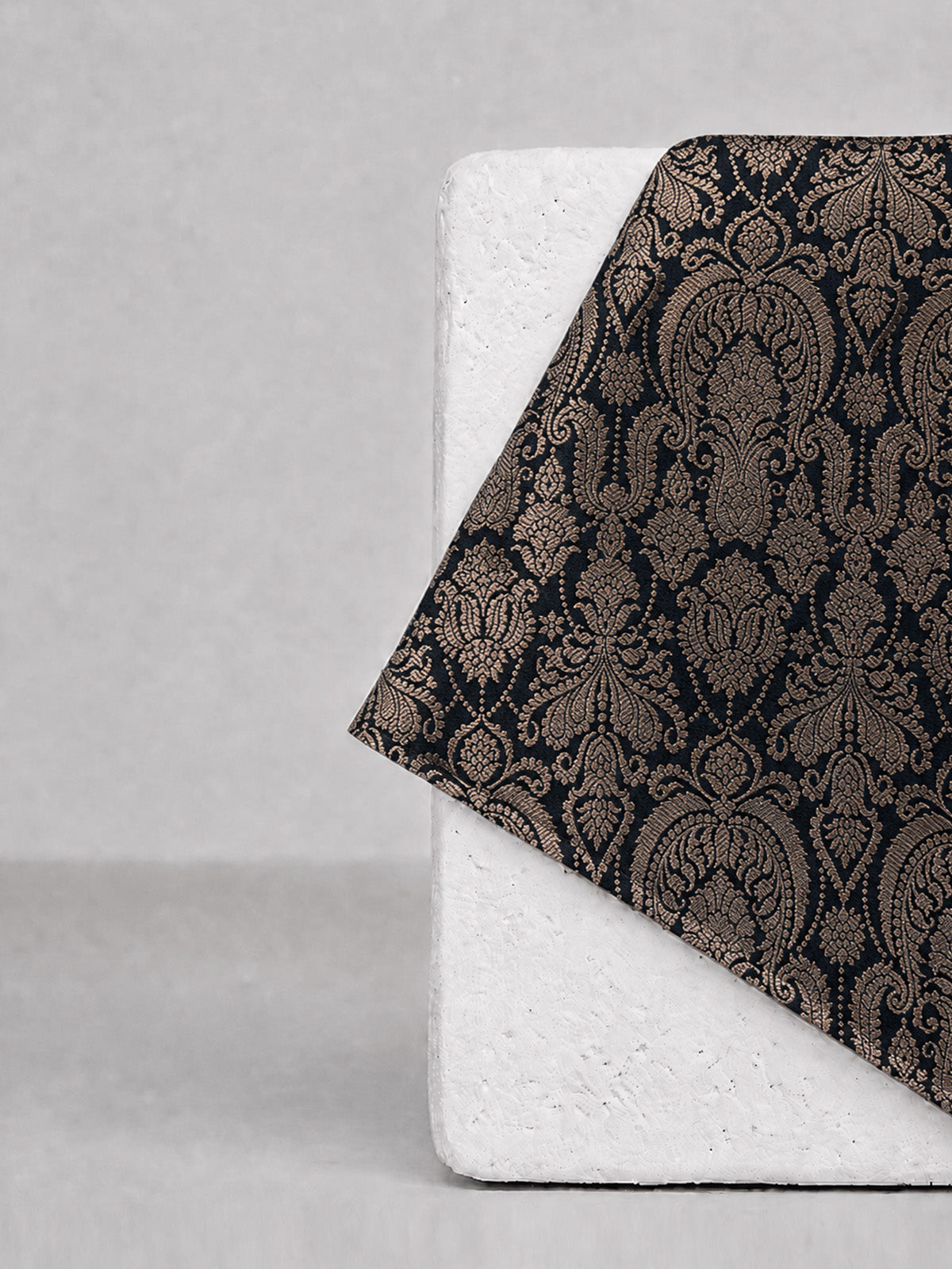 Noir Black Banarasi Pocket Square