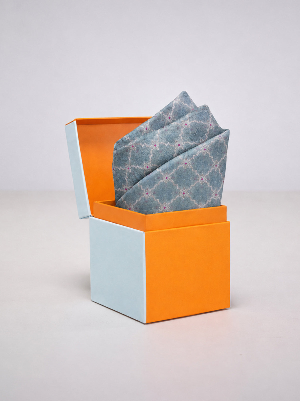 Dusty Grey Banarasi Pocket Square