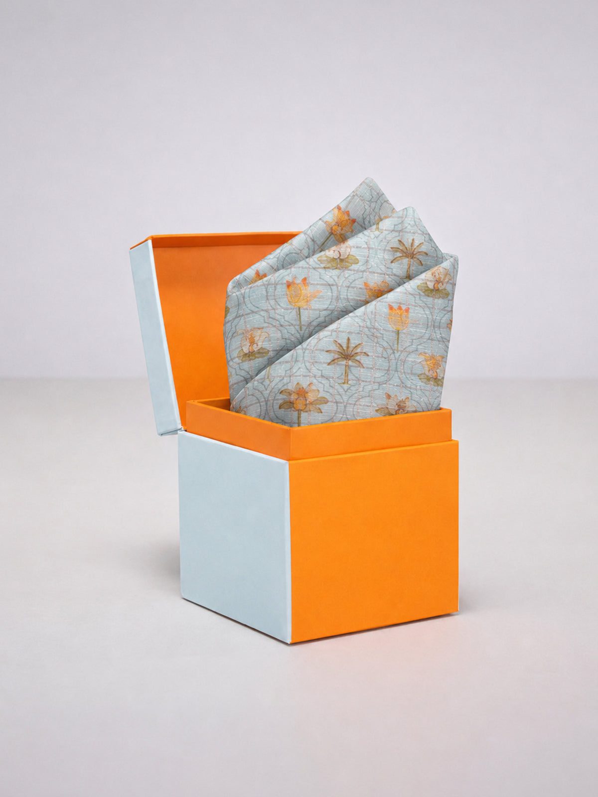 Powder Blue Printed Pocket Square