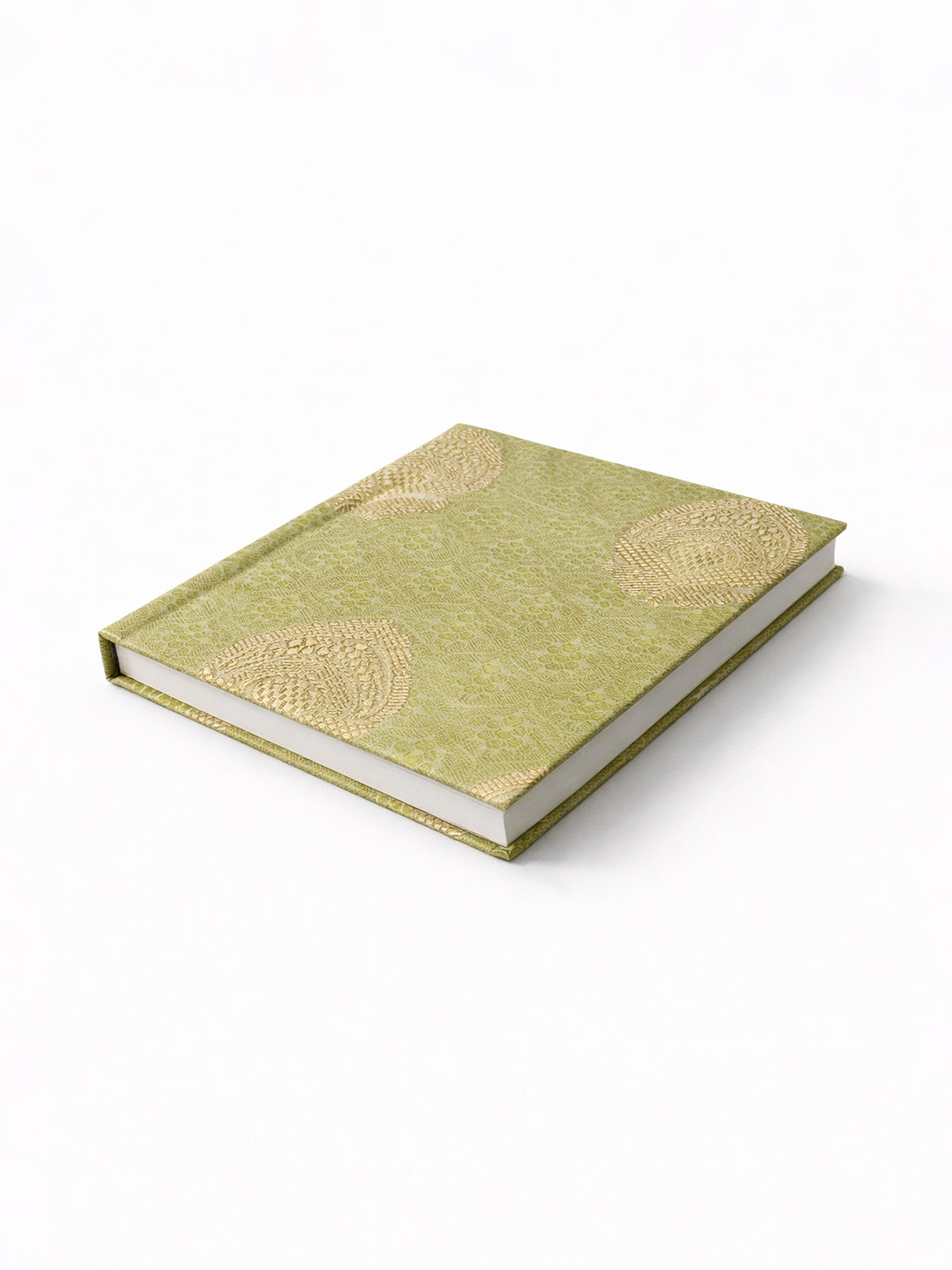 Handwoven Mint Gold Banarasi Diary