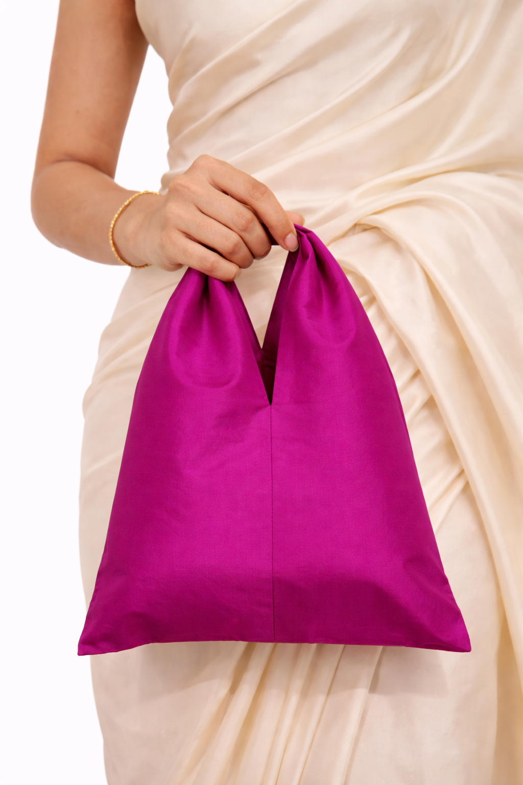 Handwoven Fuchsia Pink Banarasi Potli