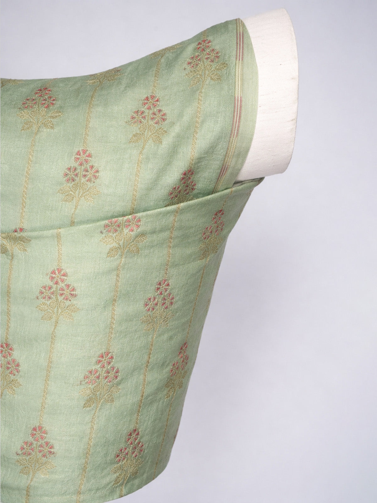 Handwoven Pistachio Green Kadhwa Banarasi