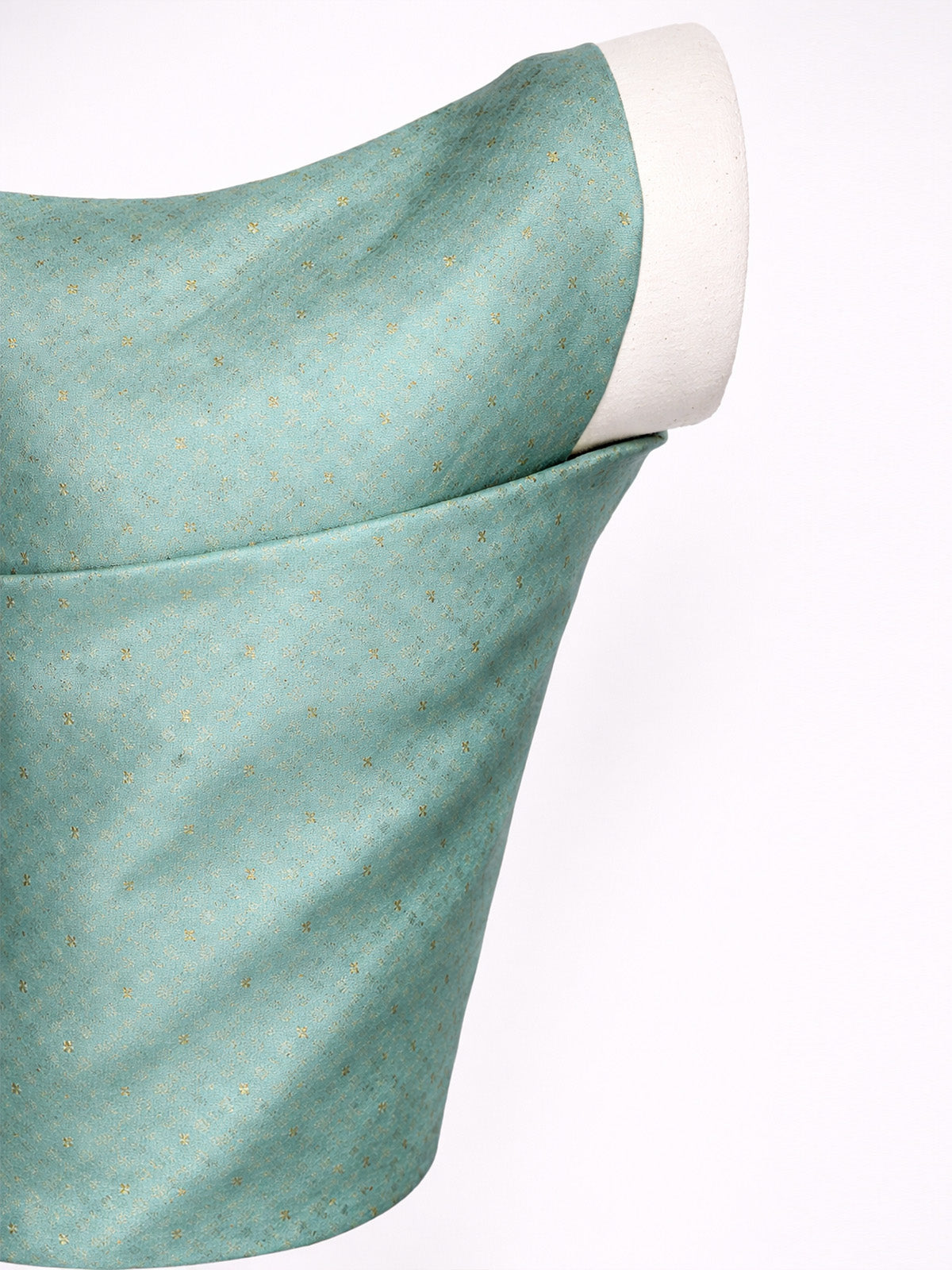 Handwoven Coral Blue Tanchoi & Cutwork Banarasi