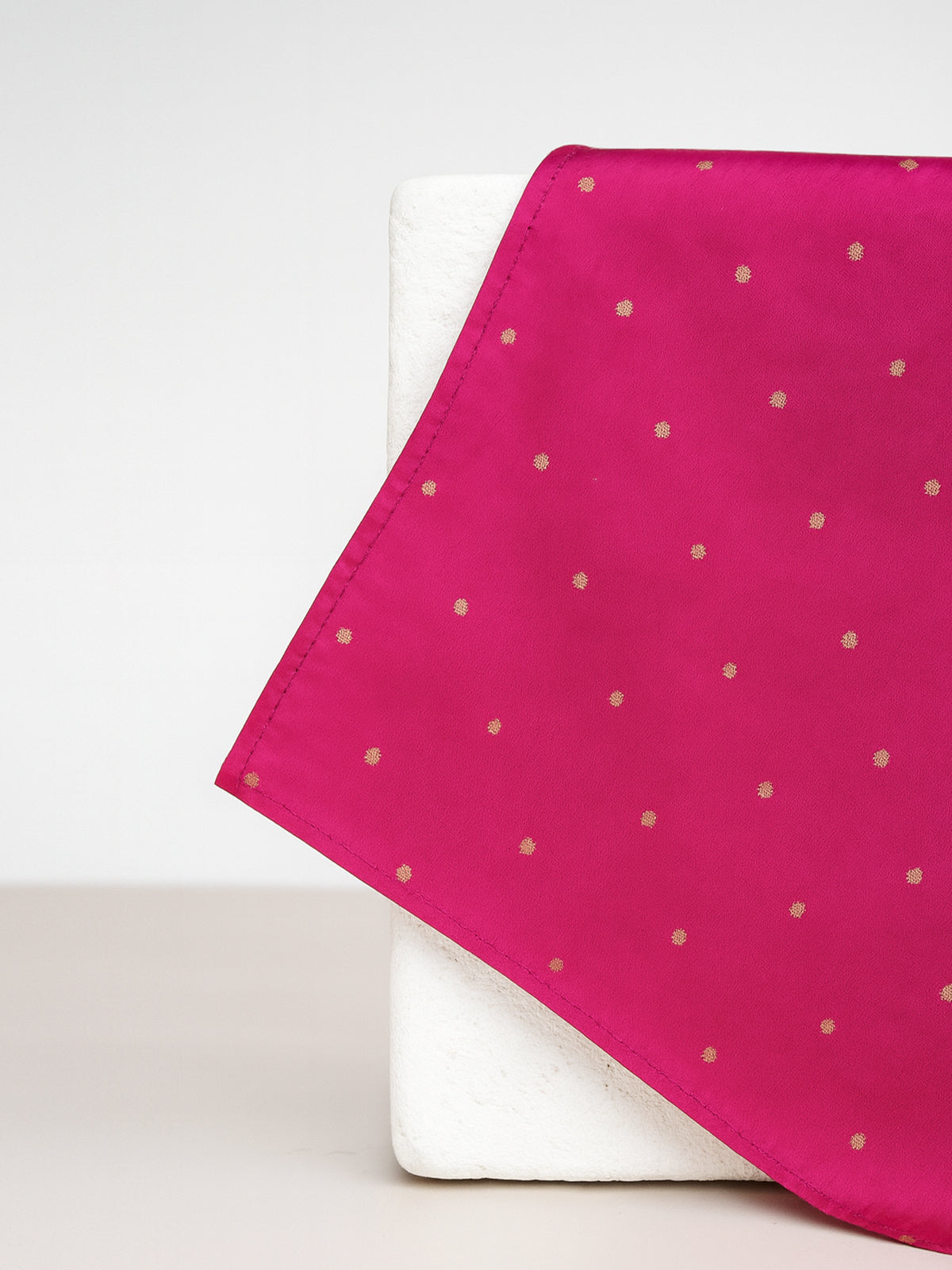 Handwoven Fuchsia Silk Pocket Square