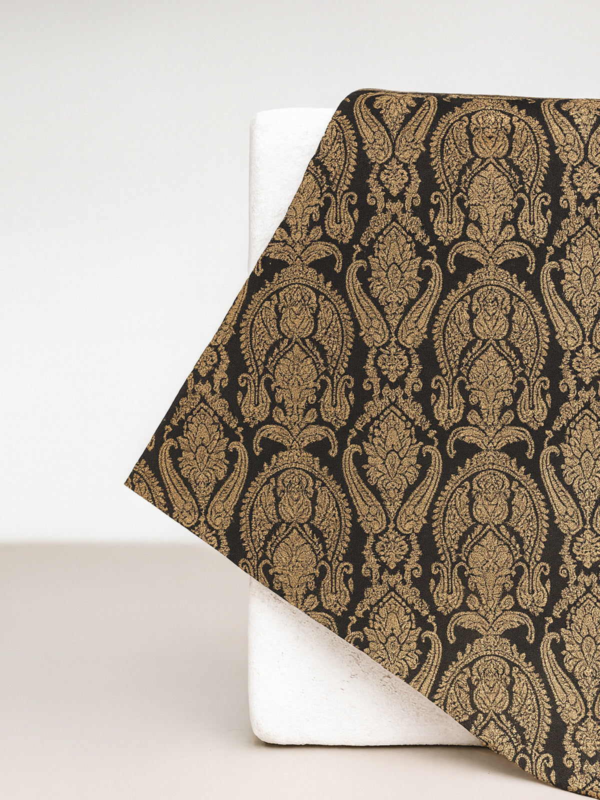 Handwoven Green & Gold Silk Pocket Square