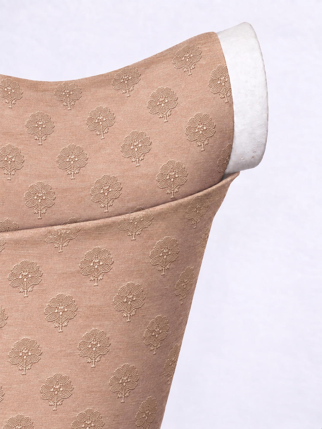Handwoven Champagne Taupe Cutwork Blouse Fabric