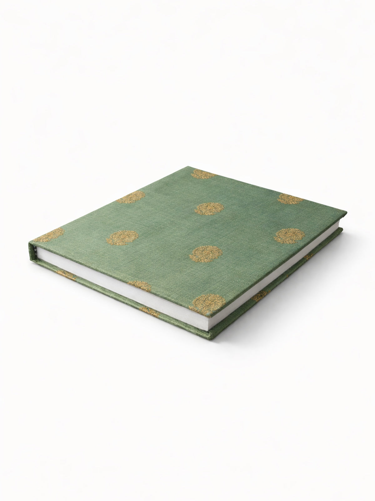 Handwoven Green Polka Dot Banarasi Diary