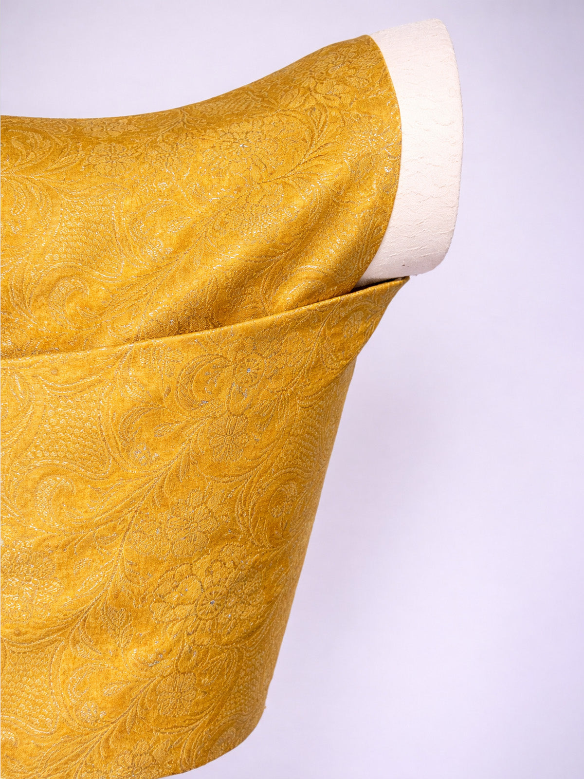 Handwoven Mustard Yellow Banarasi Cutwork
