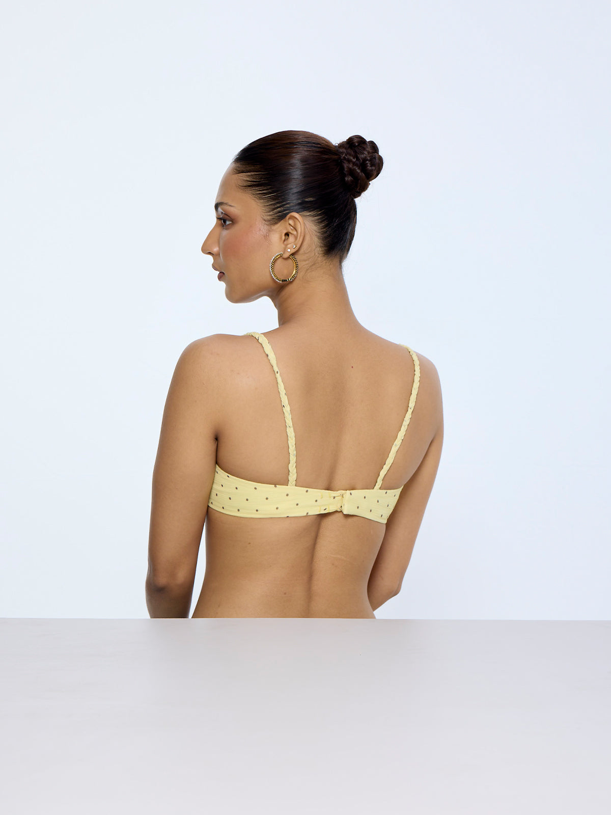 Butter Yellow Polka Dot Blouse from Palak X Ekaya