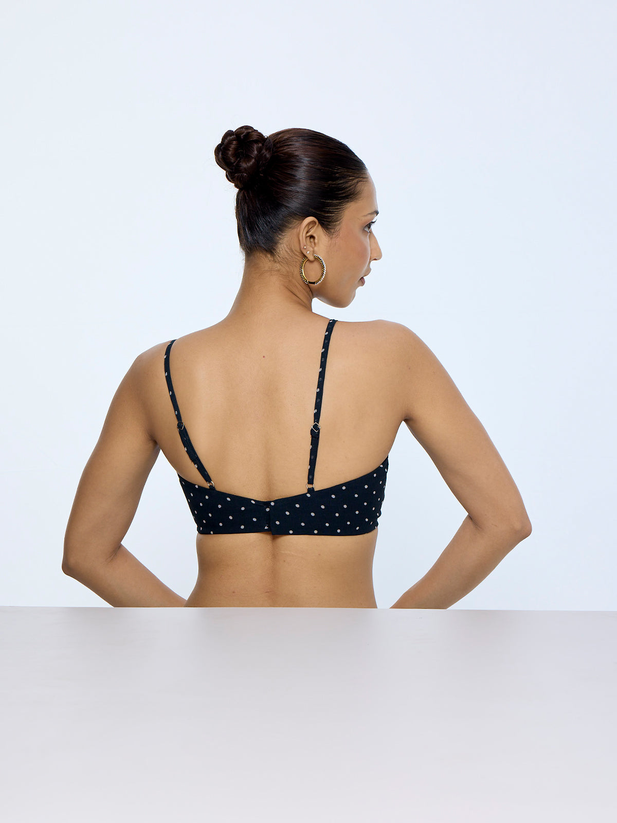 Midnight Black Polka Dot Blouse from Palak X Ekaya