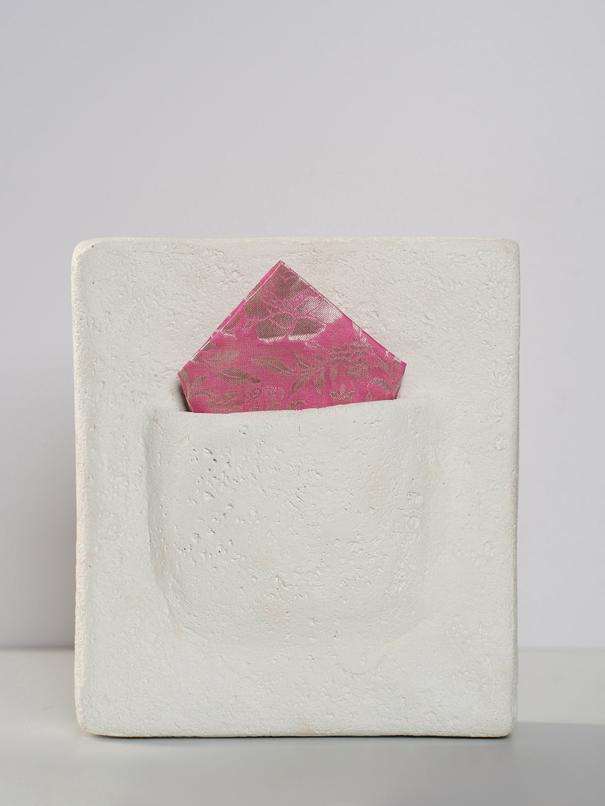 Handwoven Pink Silk Pocket Square