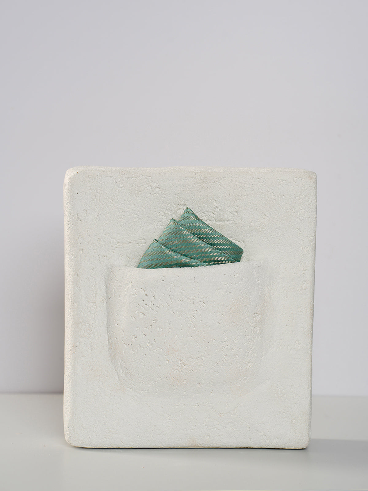 Handwoven Green Silk Pocket Square