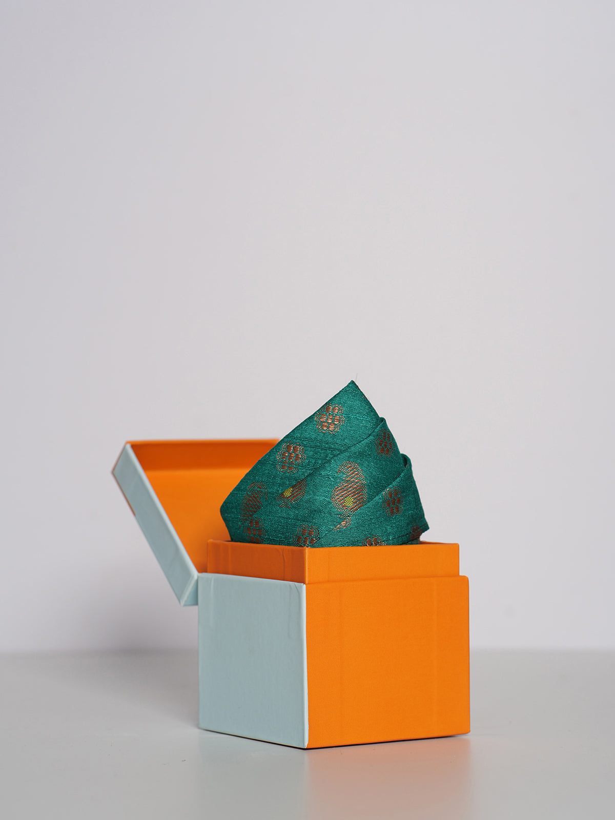 Handwoven Green Silk Pocket Square