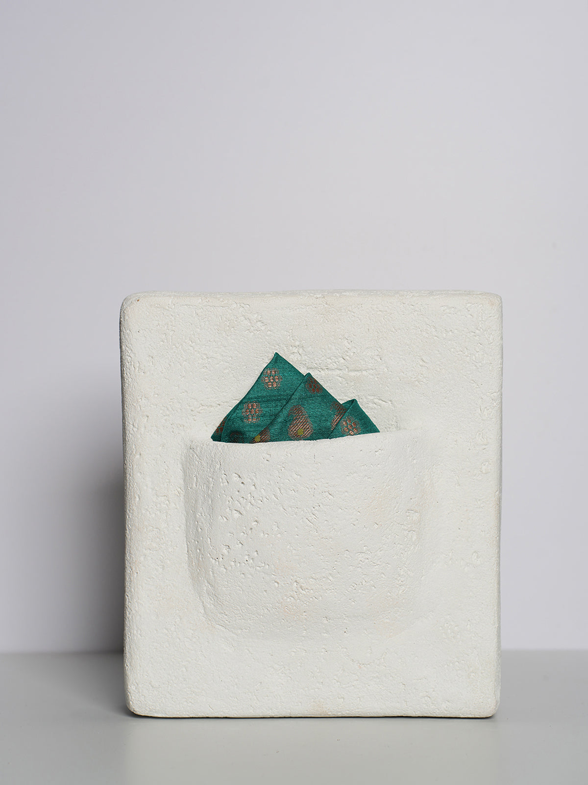 Handwoven Green Silk Pocket Square