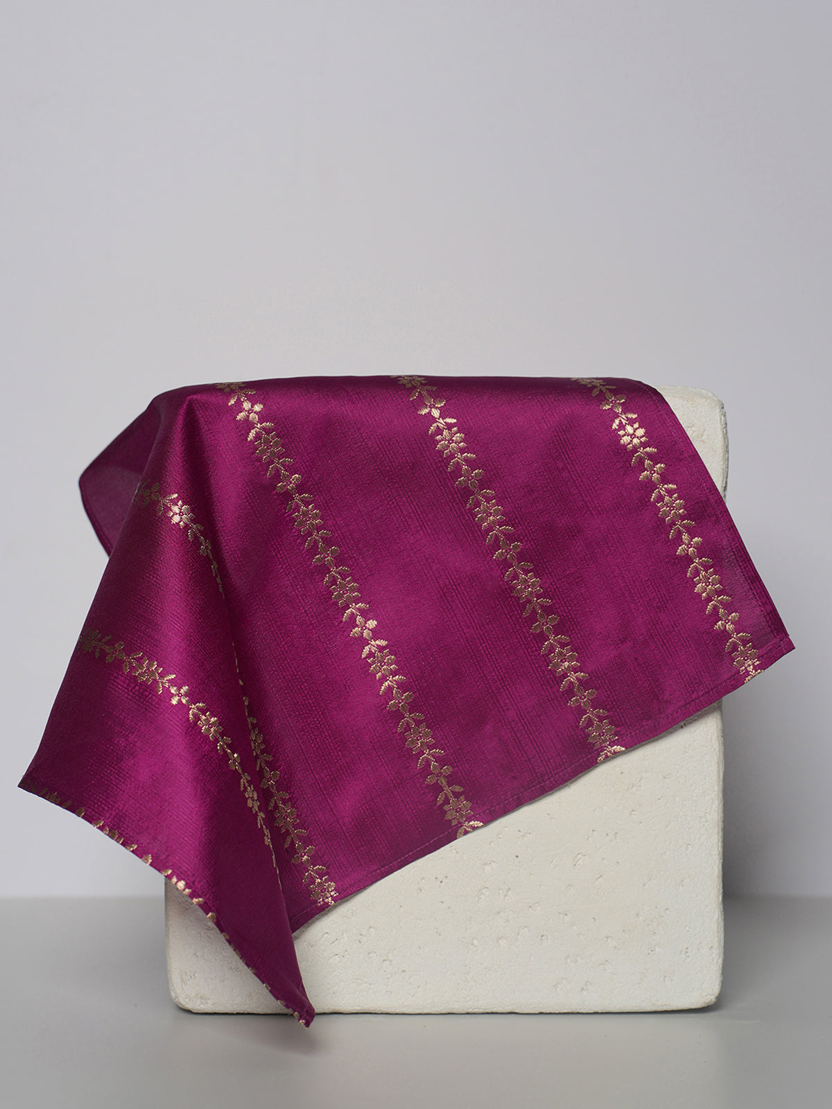 Handwoven Magenta Silk Pocket Square