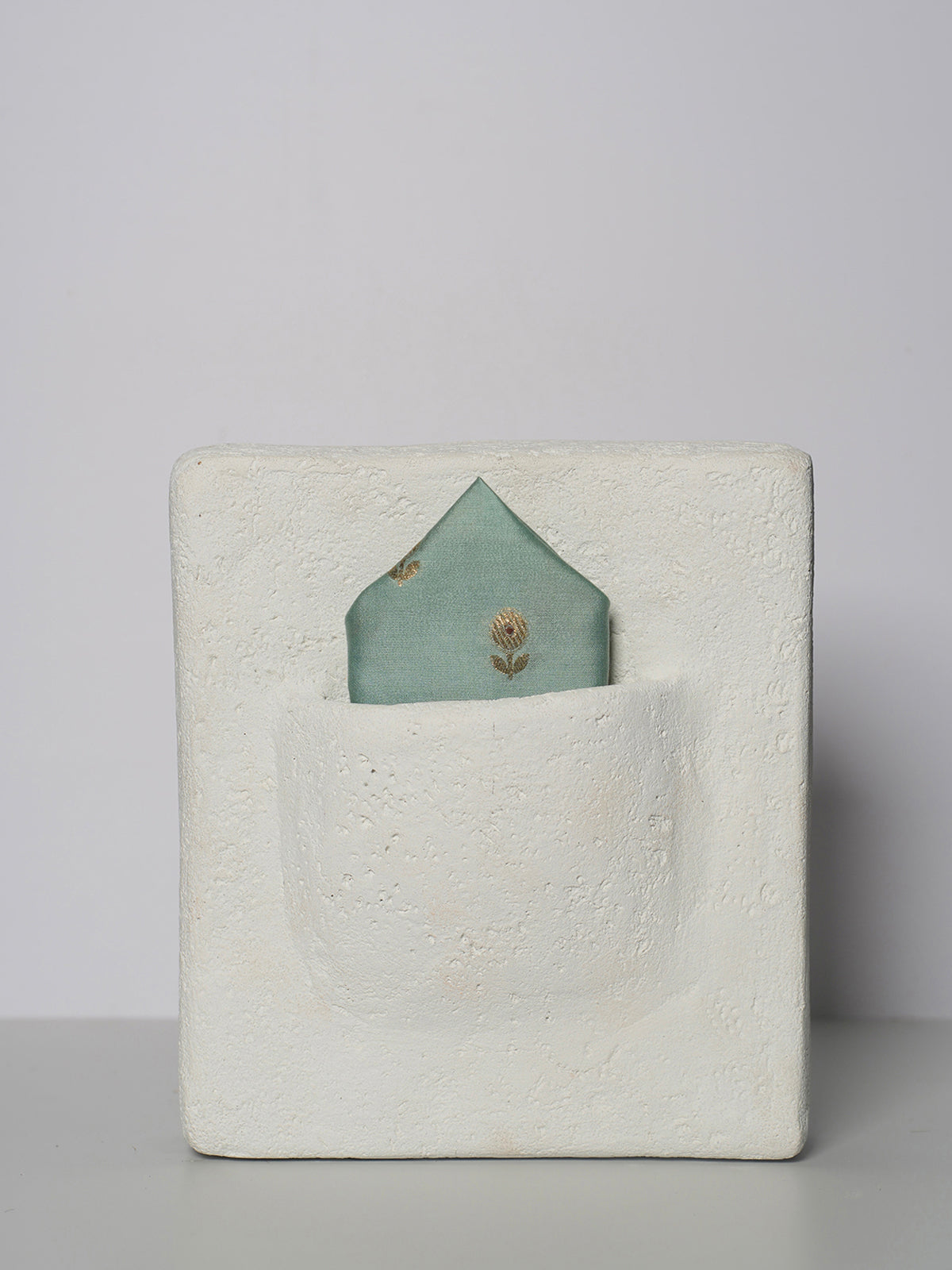 Handwoven Blue Silk Pocket Square