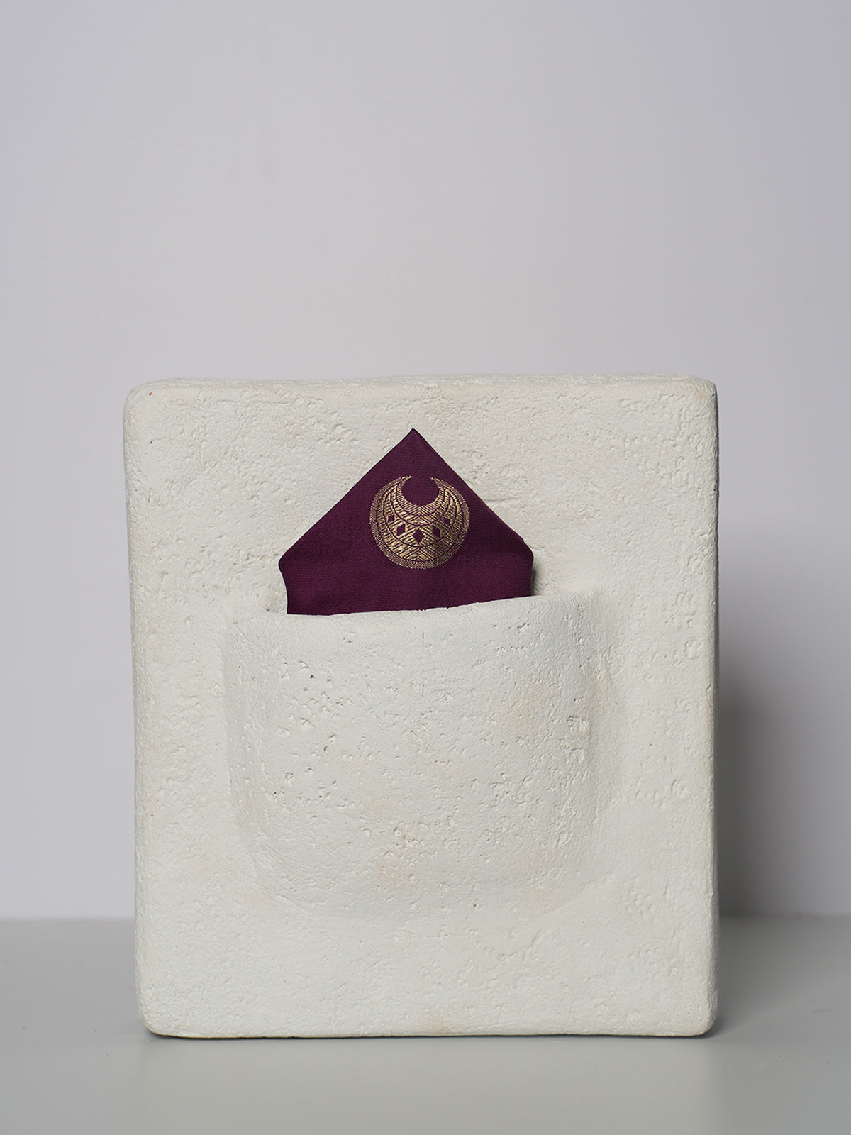 Handwoven Maroon Silk Pocket Square