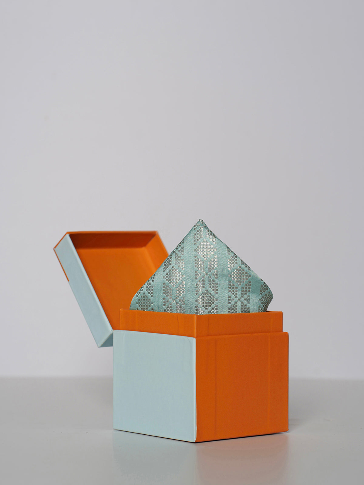 Handwoven Blue Silk Pocket Square