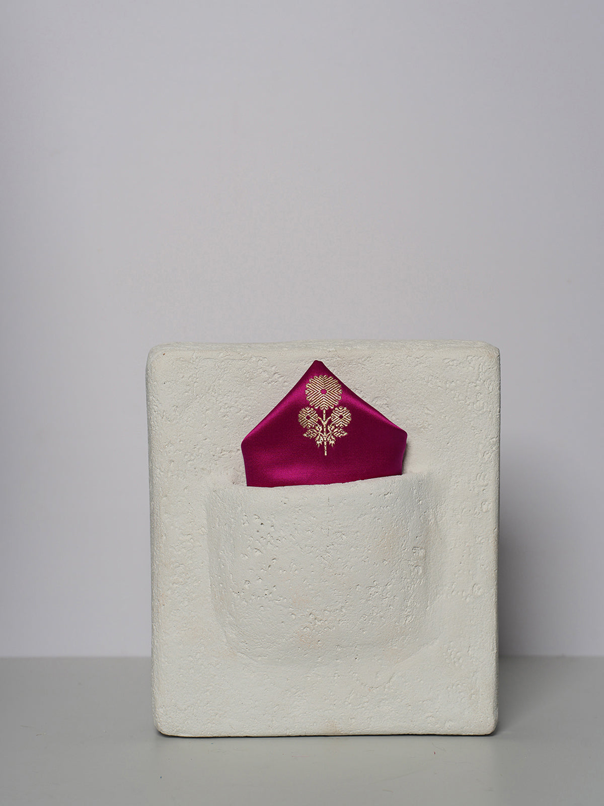 Handwoven Magenta Silk Pocket Square