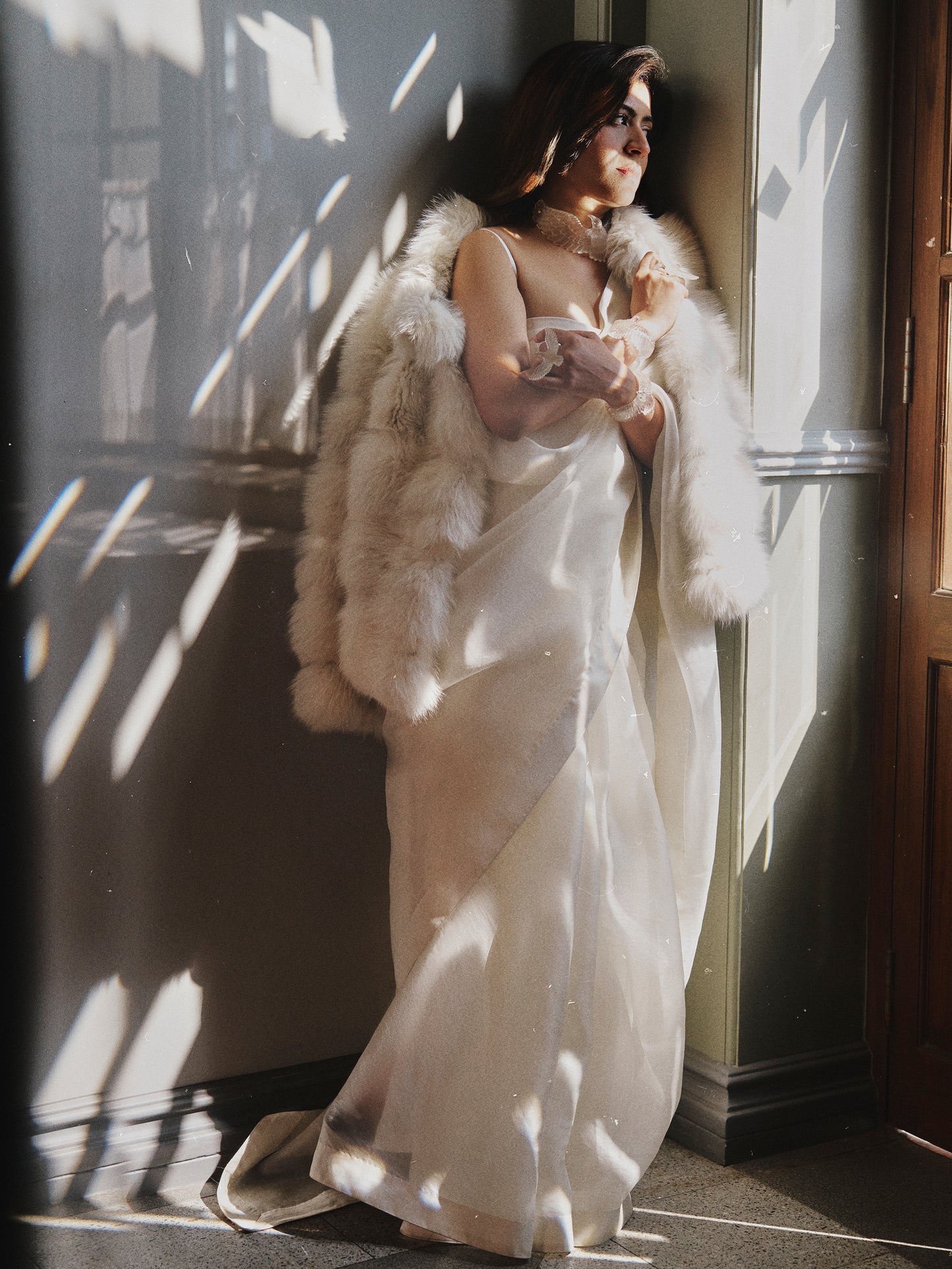 Handwoven Porcelain White Organza Saree