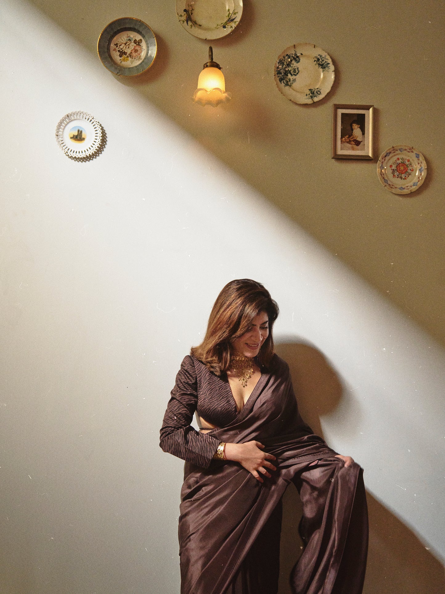 Handwoven Espresso Brown Silk Saree