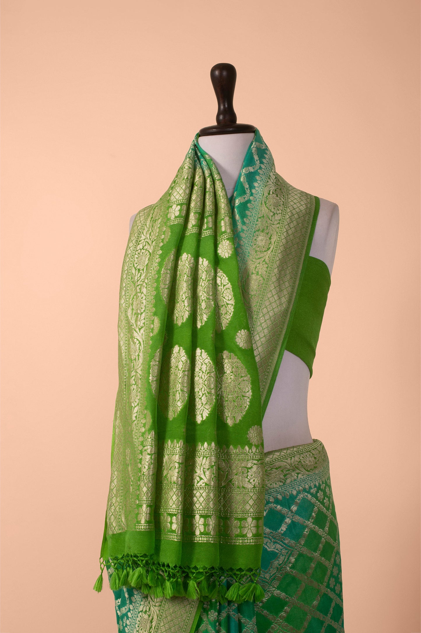 Handwoven Green Georgette Saree