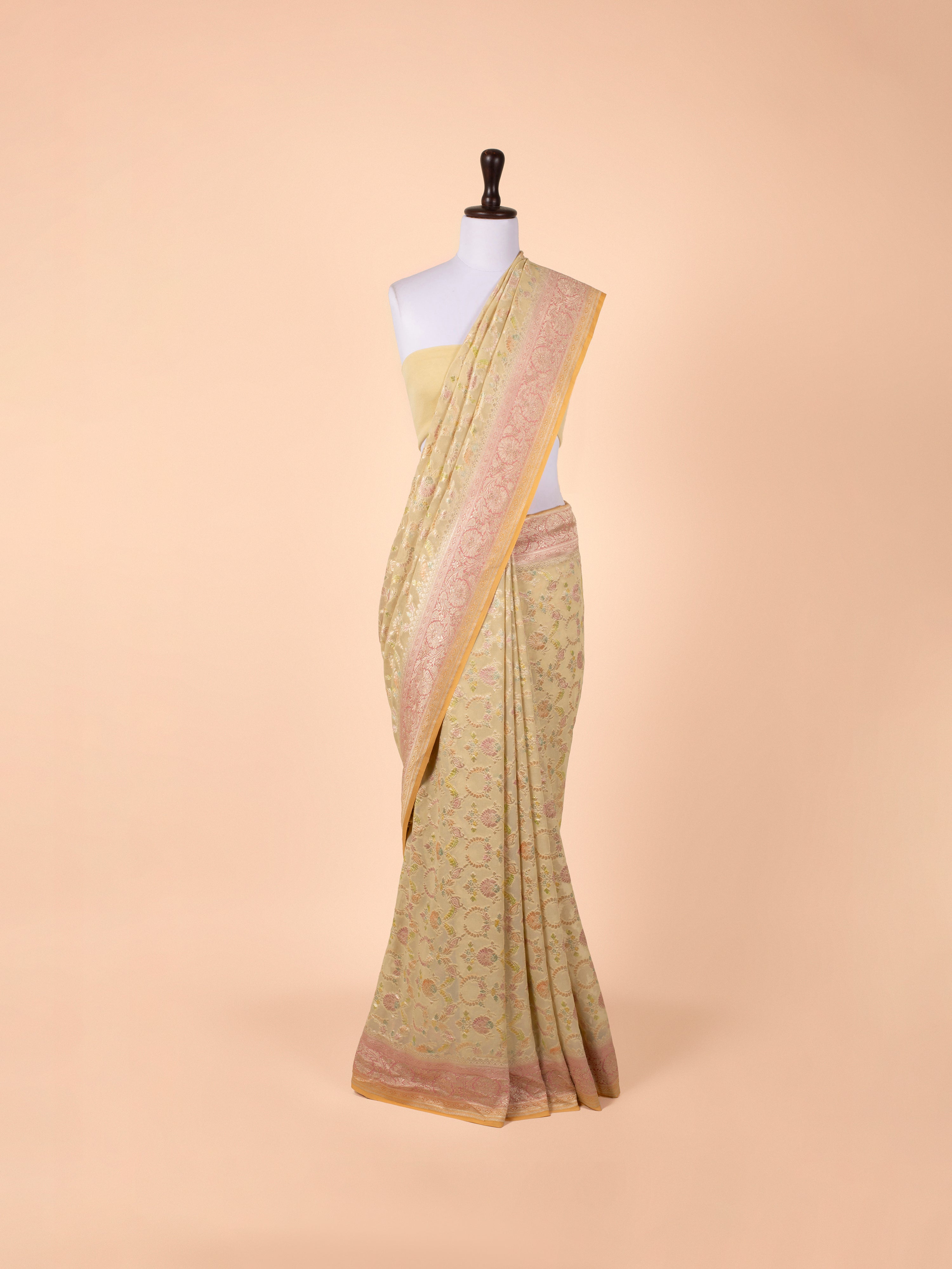 Yellow Georgette Normal Drape Saree