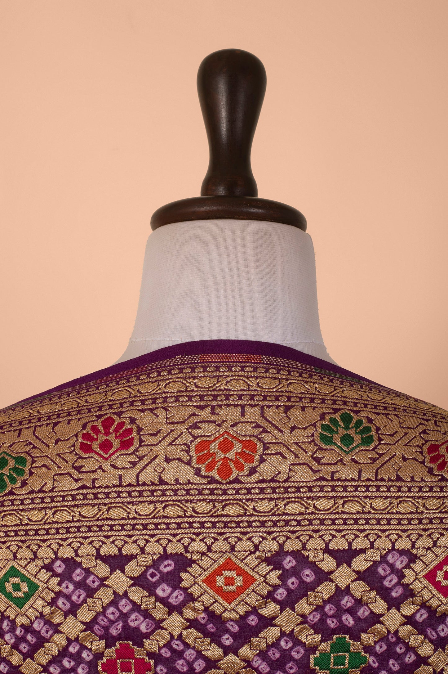 Handwoven Purple Bandhani Georgette Dupatta