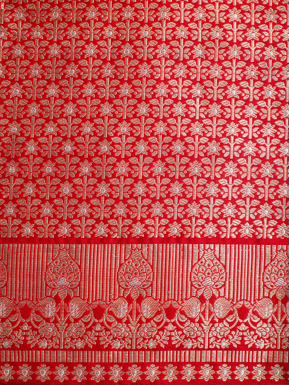 Handwoven Red Silk Lehenga