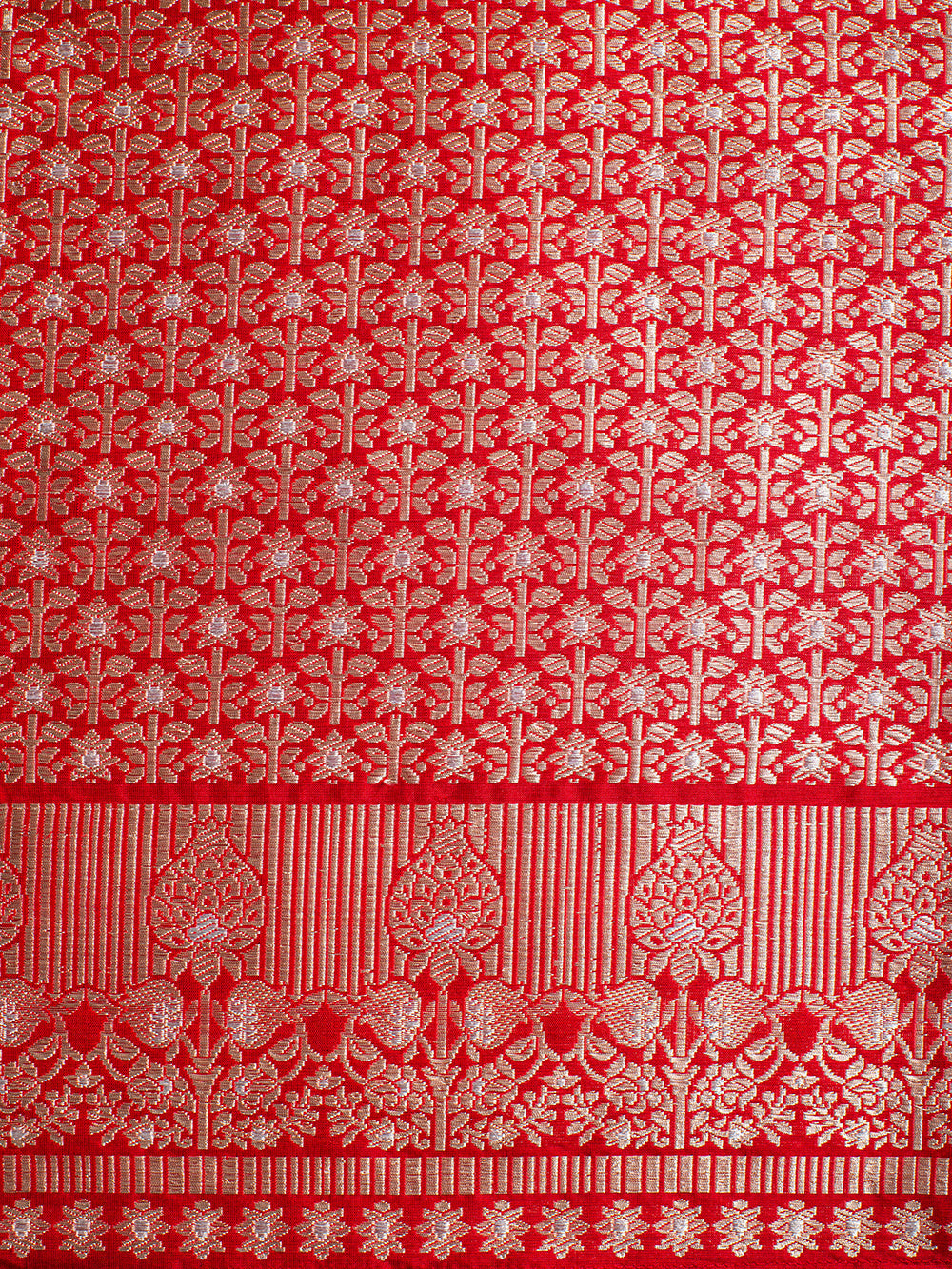 Handwoven Red Silk Lehenga