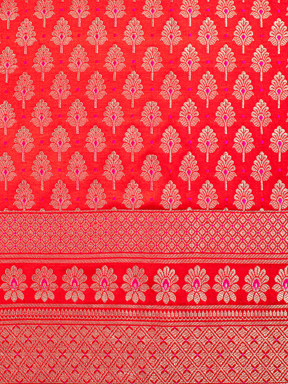 Handwoven Red Silk Lehenga