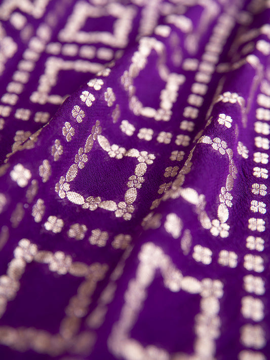 Handwoven  Purple Georgette  Fabric