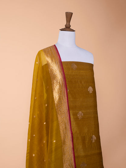 Handwoven Yellow Tussar Silk Suit Piece