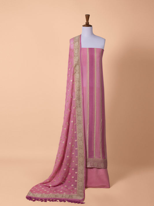 Handwoven Pink Silk Suit
