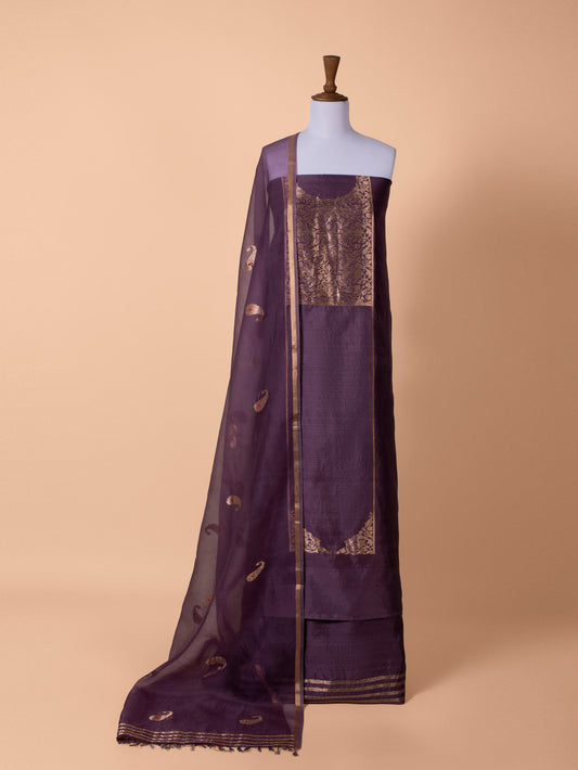 Handwoven Mauve Silk Suit