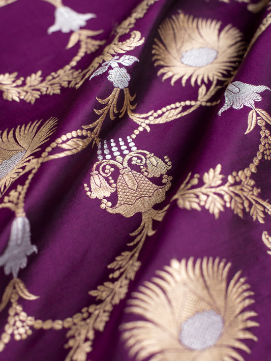 Handwoven Wine Silk Fabric