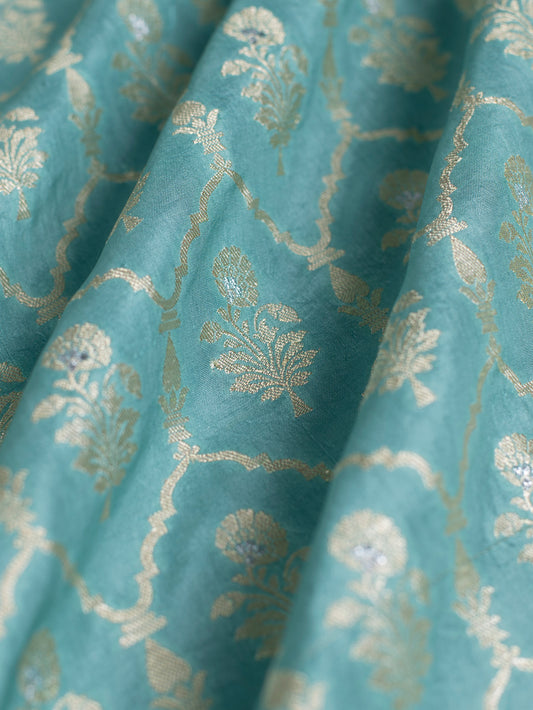 Handwoven Sea Green Silk Fabric