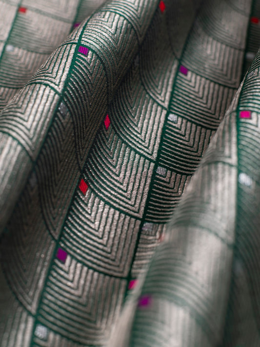 Handwoven Green Silk Fabric