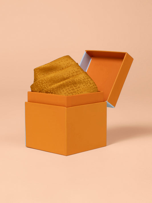 Handwoven Mustard Silk Pocket Square