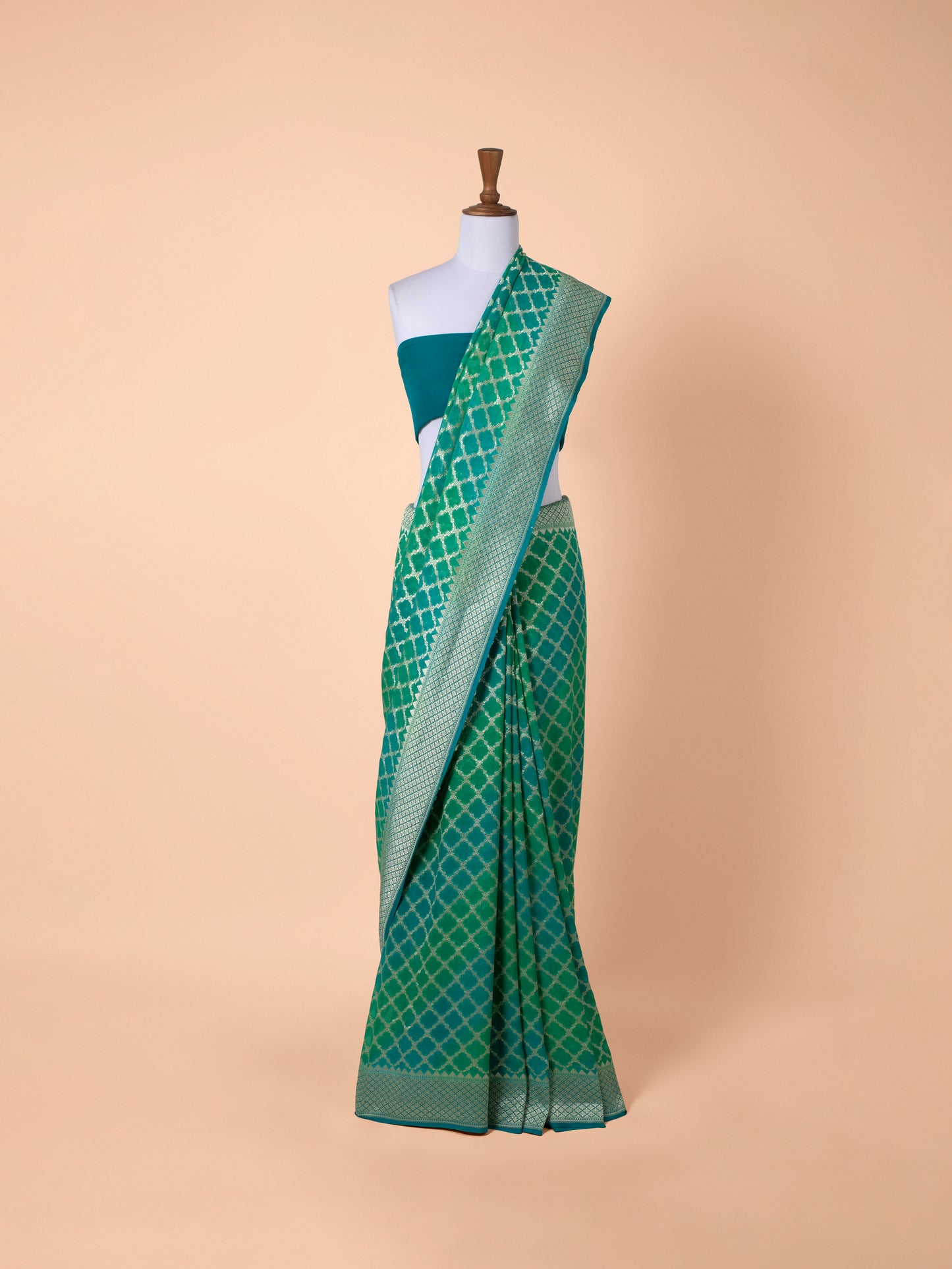 Handwoven Green Georgette Saree